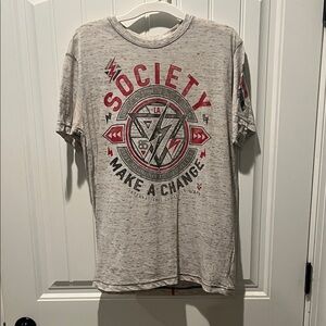 Society Short Sleeve Tee - Gray and Red